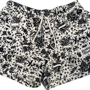 2 piece Lurking Class Tattoo Print Sweatshorts and Sweatshirt